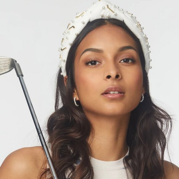 Lele Sadoughi White Golf Knotted Heeadband NWT - Picture 2 of 13